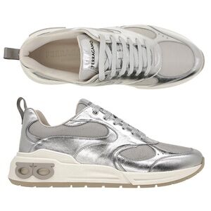 Salvatore Ferragamo Men cosma lux 11 11.5 Silver Sneakers